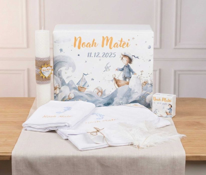 Trusou botez băiețel personalizat - set complet | Lovia