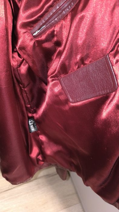 Geaca piele naturala barbati burgundy visiniu