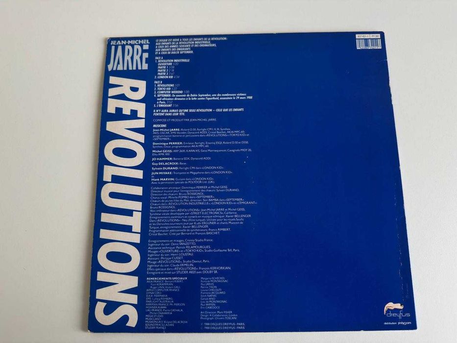 Jean-Michel Jarre – автограф върху грамофонна плоча Revolutions (1988)