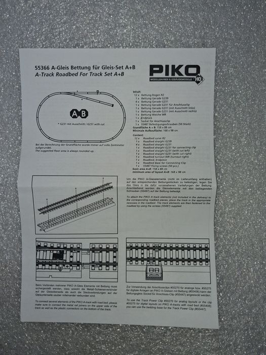 Piko 55366  set A+B terasament linii piko scara HO