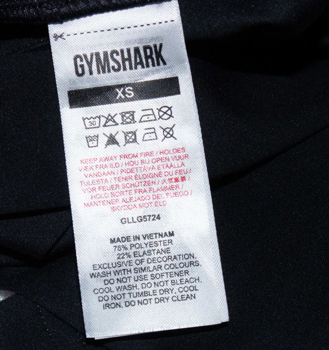 Gymshark оригинален дамски черен клин висока талия за фитнес XS