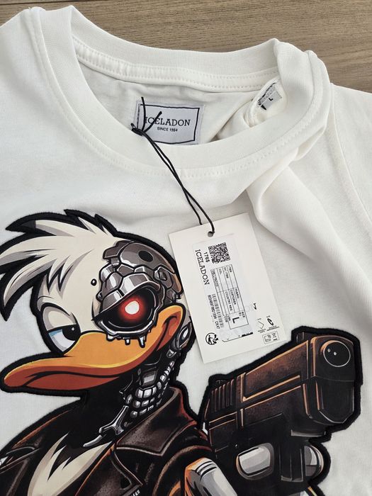 Tricou alb Iceladon cu Donald Duck terminator