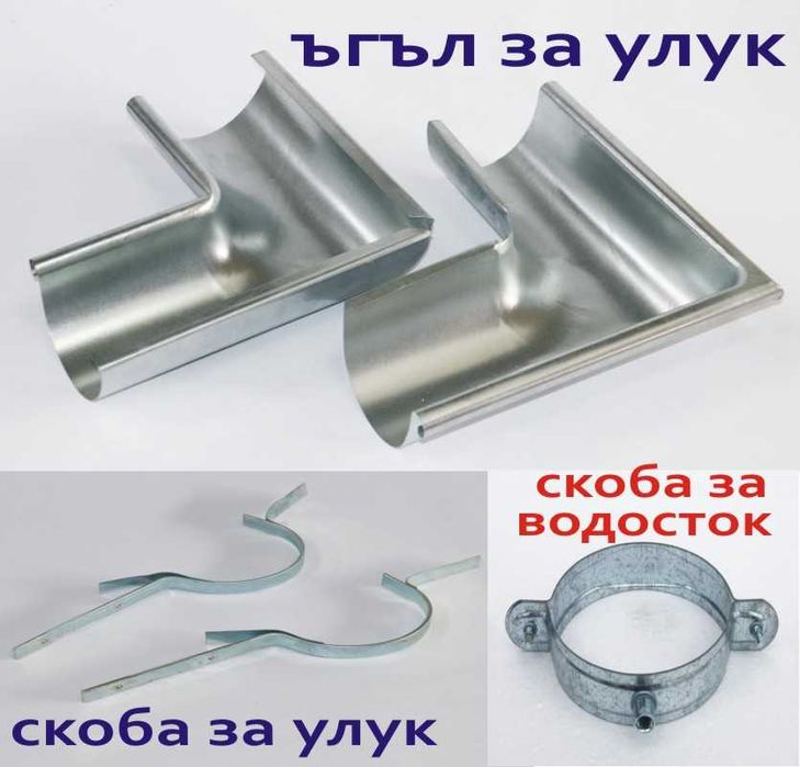 полу кръгли метални УЛУЦИ, метални Водостоци