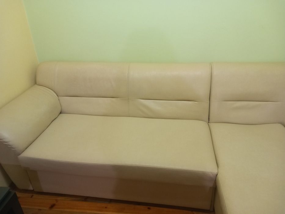 Майска промоция! Кожен  ъглов диван