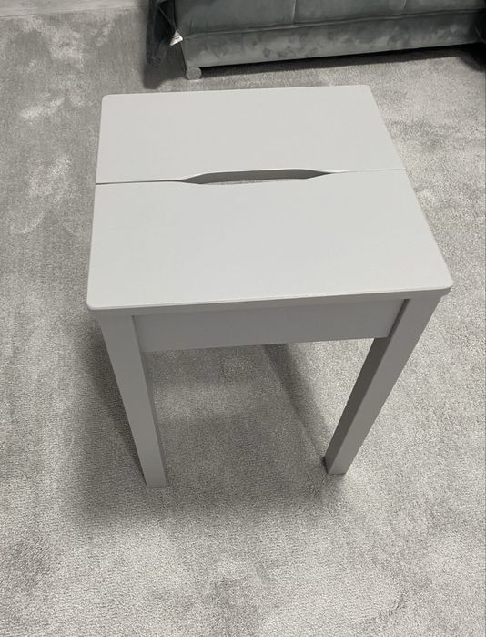 Taburet/scaun lemn Ikea, Hauga, gri, NOU, 32x32xh45