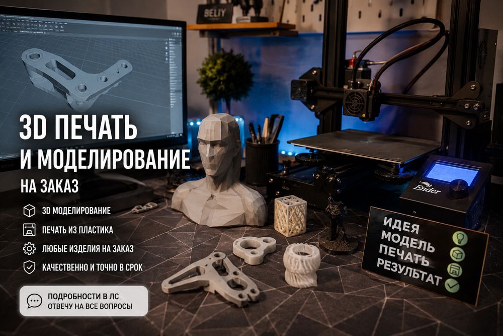 Делаю 3д моделирование и печать на 3 д принтере