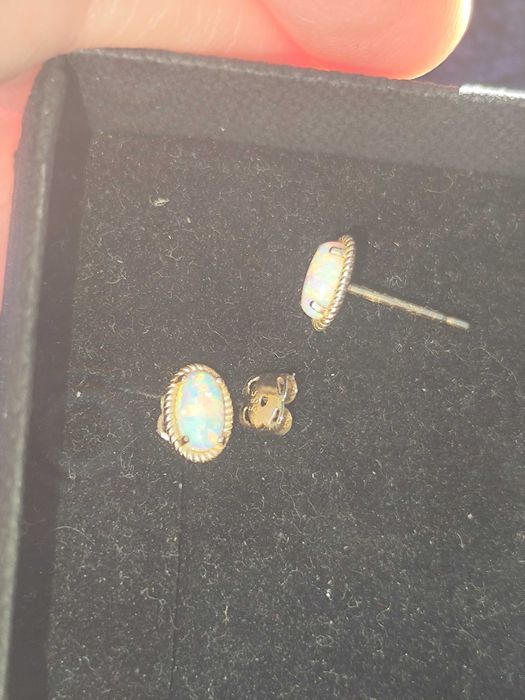 Cercei aur 14k Cu opal sintetic