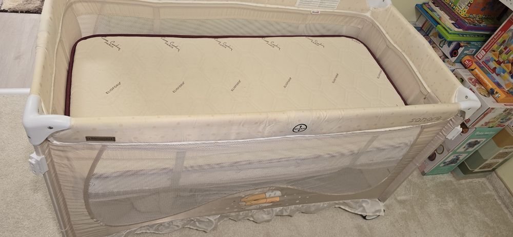 Бебешка кошара за игра и спане Safari бежова