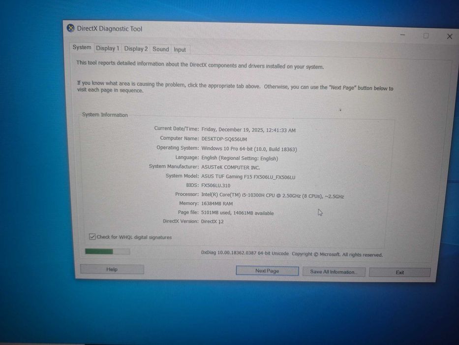Laptop Gaming Asus Tuf F15 FX506LU