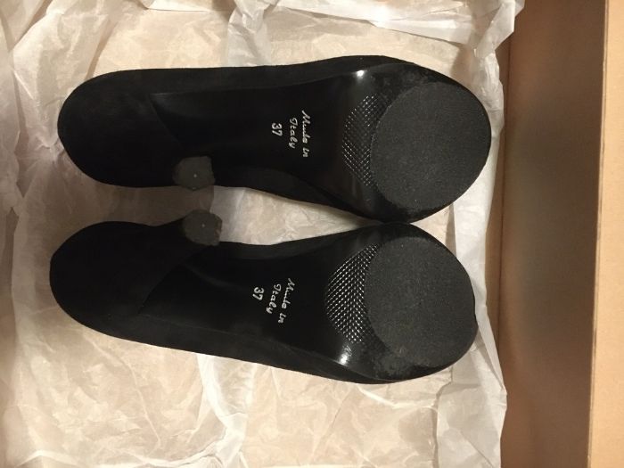 Pantofi piele intoarsa negri Eden Paris 37