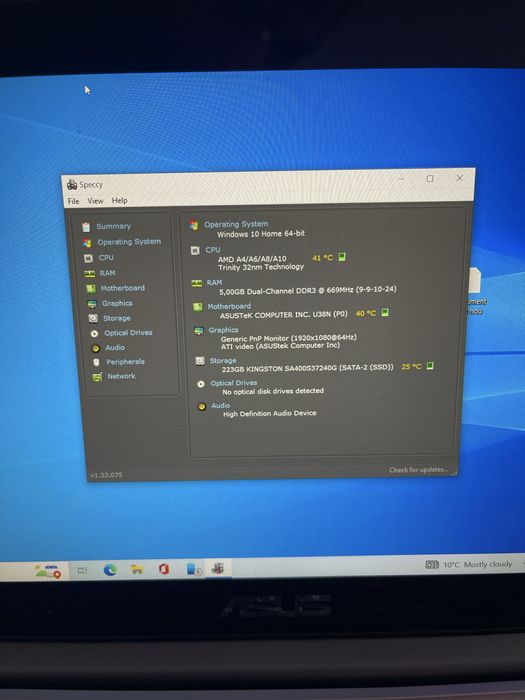 Laptop ASUS U38N touchscreen