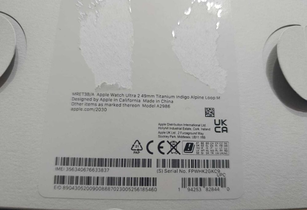 Apple Watch Ultra 2, 49 mm Titanium Alpine Loop Indigo (M) Impecabil