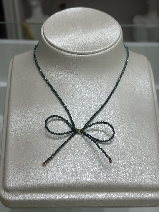 Ръчно изработено колие с естествени камъни и злато 14к