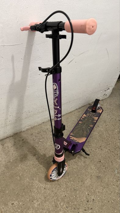 Oxello Trotinetă cu Suspensii şi Frâne pe Ghidon Mid 5 Violet Copii