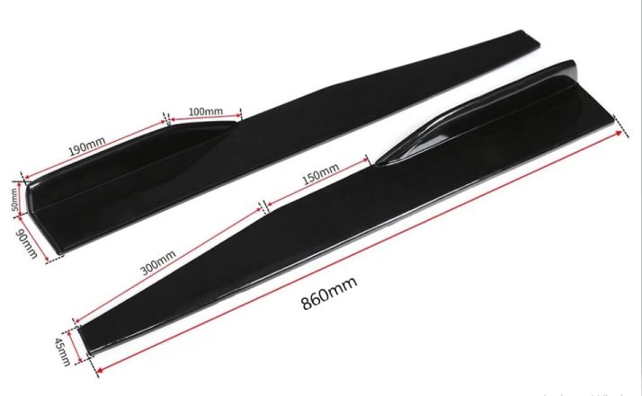 Добавка №3436 Универсална черна странична престилка за кола Модифицира