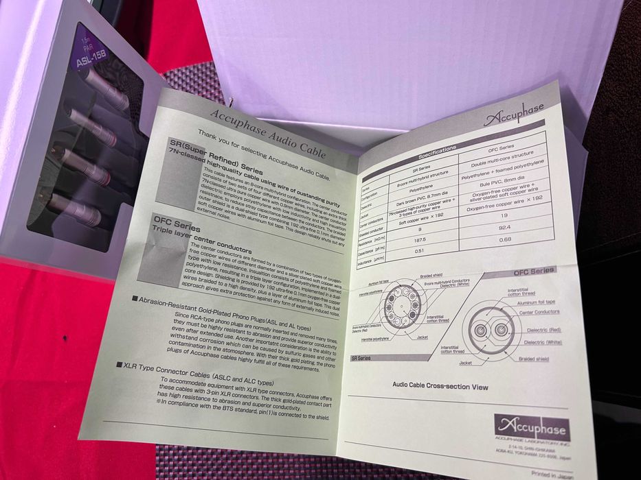 Accuphase ASL-15B cabluri RCA 1.5mx2 cablu Super Refined