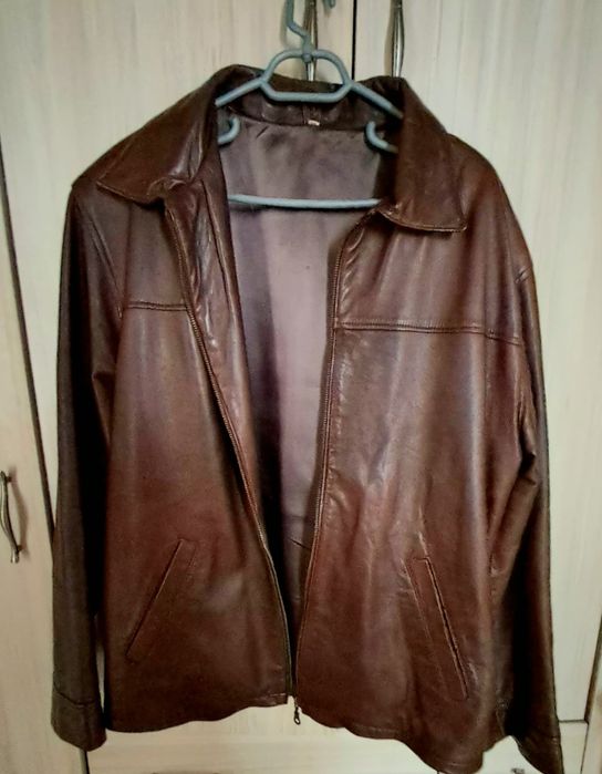 Кожено яке, мъжко, М, ест.кожа