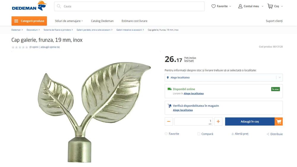 Console si capete galerie perdea auriu / bronze SN Deco