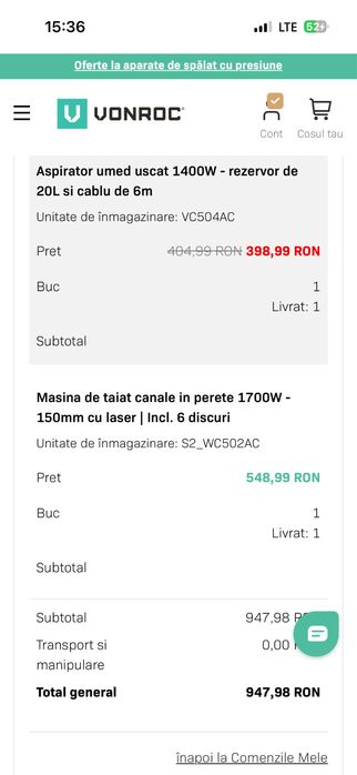 Masina de canelat vonroc si aspirator vonroc