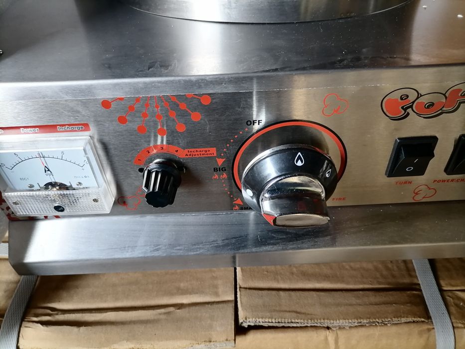 Машина за пуканки на газ - професионална - нова,захарен памук