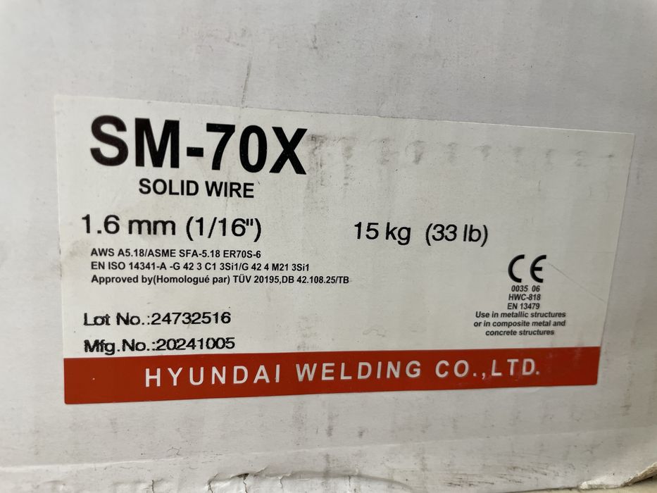 Сварочная Проволока , порощковие HYUNDAI Св-08Г2С/ ER70S-6/M-12x