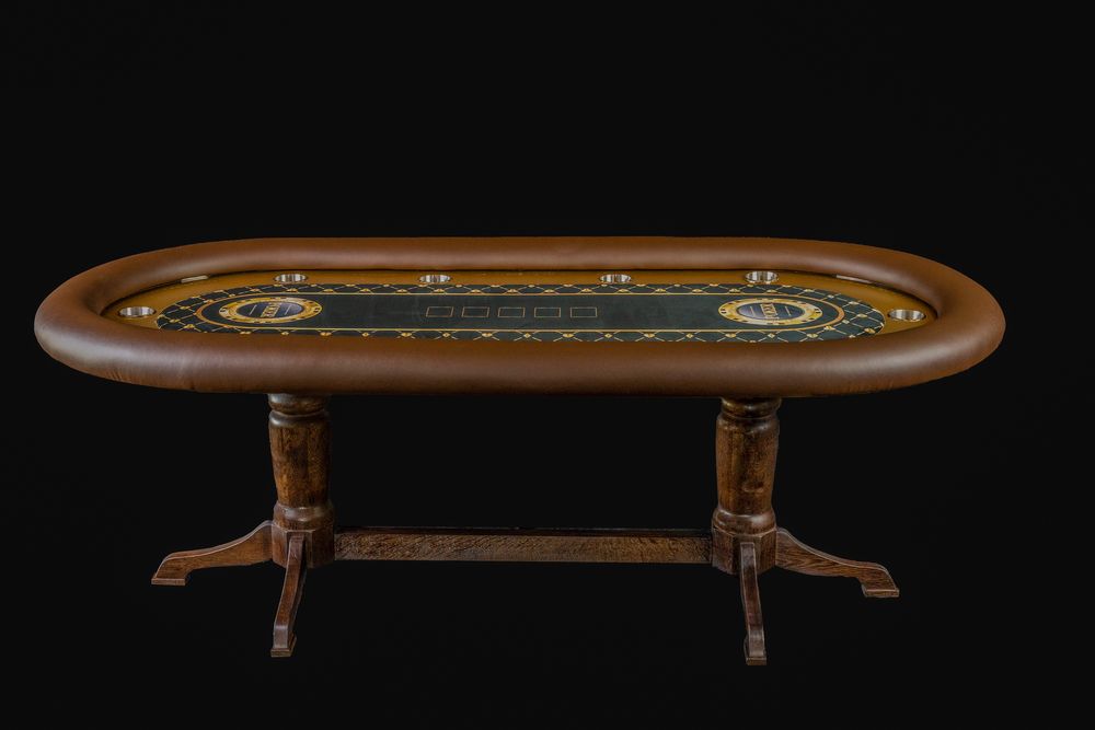 Masa poker + Jetoane Poker Ceramice set CustomTables.eu LOGO tau