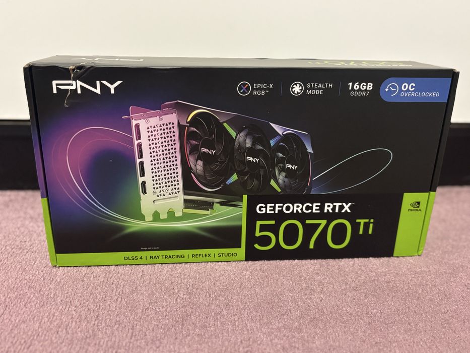 неотворена видеокарта PNY GeForce RTX 5070 Ti Epic-X RGB OC 16GB,