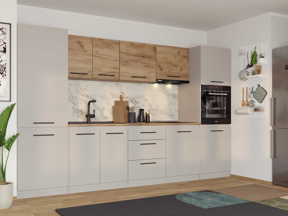 Set Mobila Bucatarie Linea 320 Casmir / Stejar C14 - Transport Gratuit