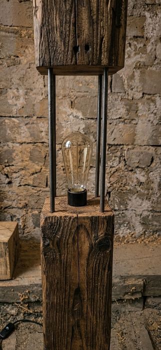 Lampă de podea Minima | Lemn vechi 1916 și Oțel