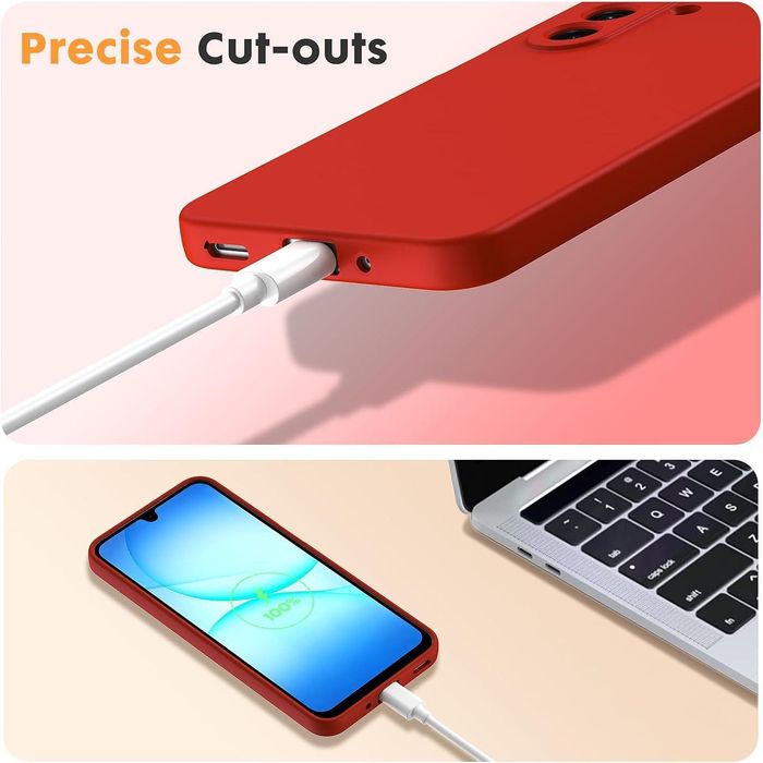 Матов силиконов кейс за samsung galaxy a17 - червен