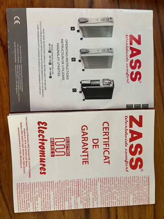 Calorifer electric pe ulei ZASS, aproape nou si cu garantie