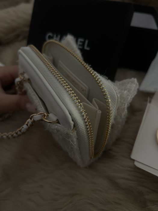 Налична чанта тип портмоне и държач Chanel