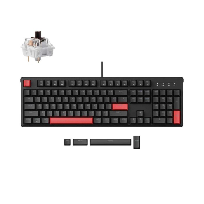 }Клавиатура механическая Lemokey X3 104Key, Keychron Red/Brown Red Led