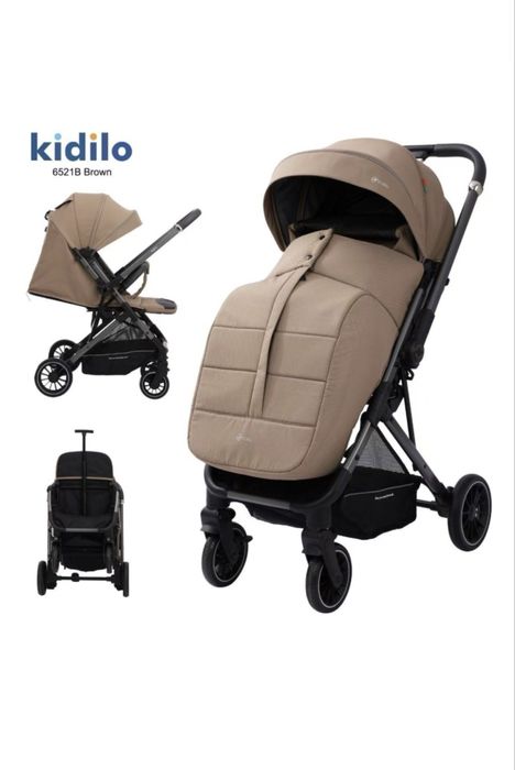 Коляска прогулочная Kidilo 6521B brown, коричневый