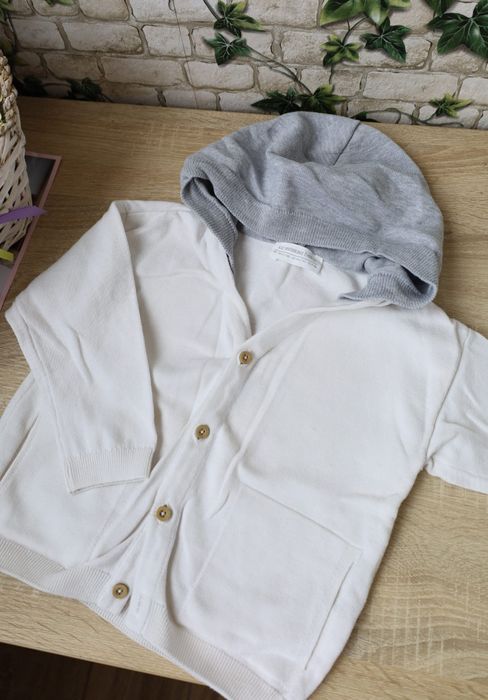 Jerseu alb bumbac 86/92 cm