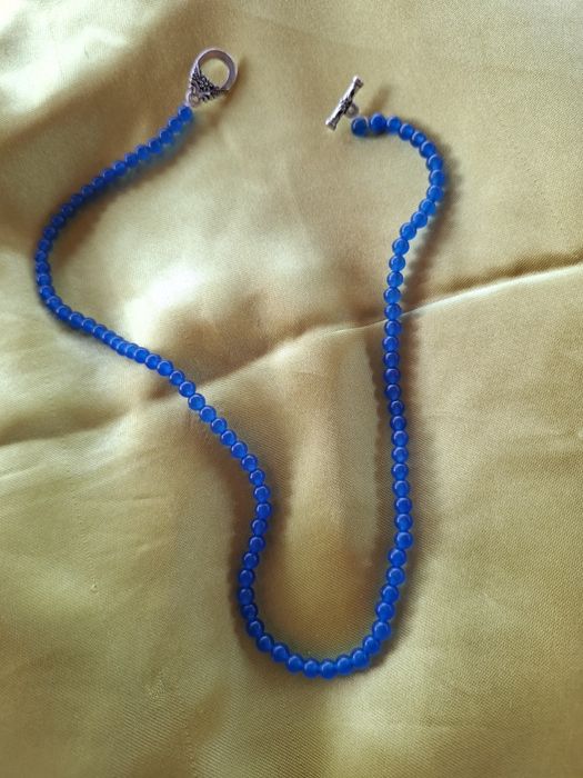 Colier calcedonie chalcedonye la baza gatului 43 cm lungime l