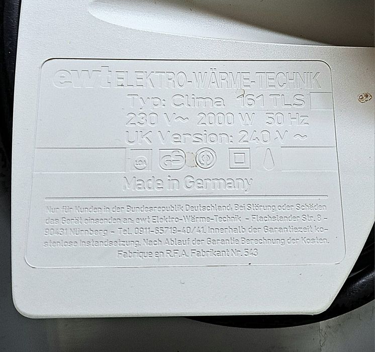 Немска Вентилаторна Печка 2000w