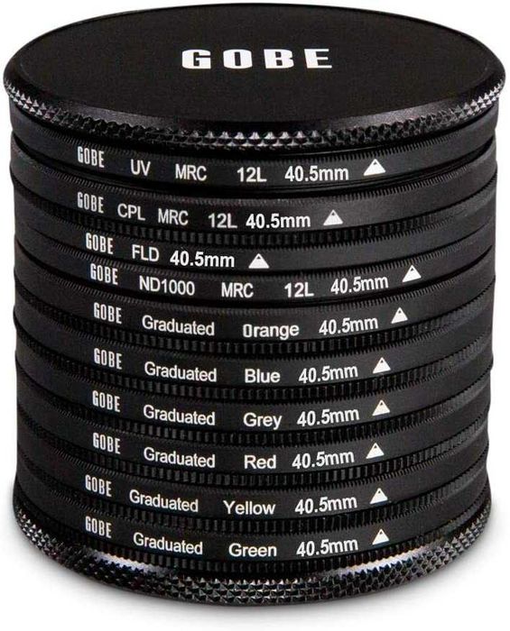 Комплект 10 филтъра Gobe 40.5mm UV CPL FLD ND1000 Градиентни