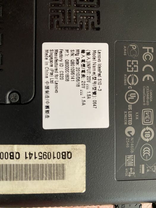 Vand  leptop   LENOVO.   S  10 -3