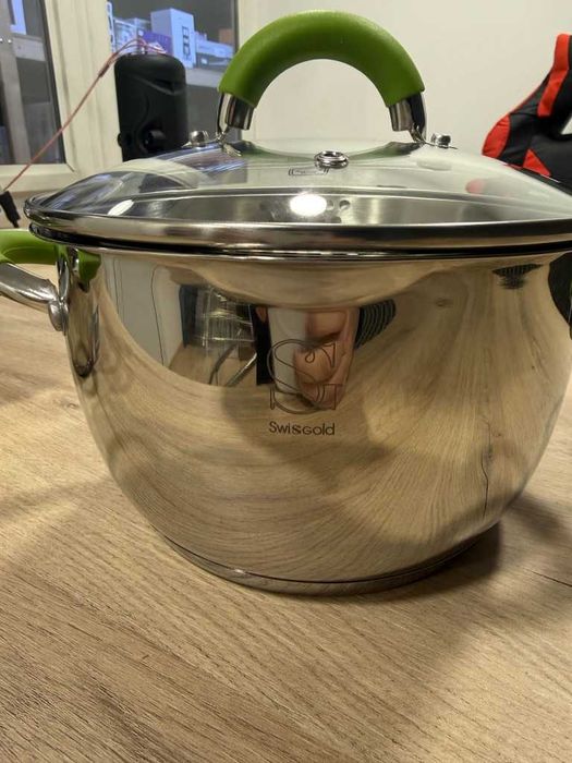 Комплект тенджери Swissgold Alana – 3 броя с капак от неръж. стомана