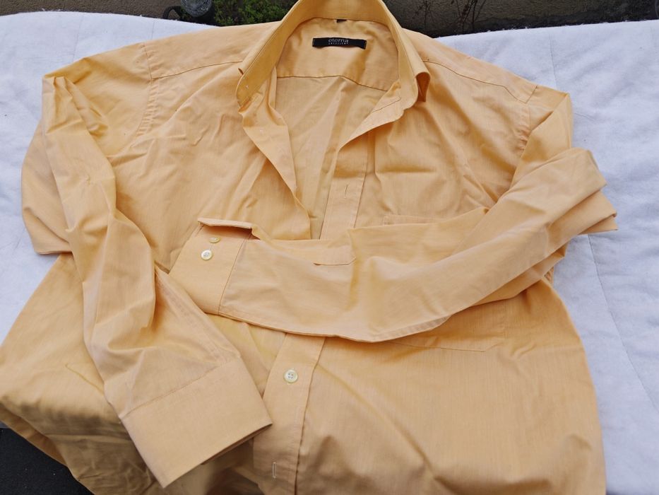 Camasa Eterna barbati piersica/orange din bumbac marime 42