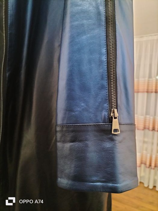 Кожаная куртка комбинированная