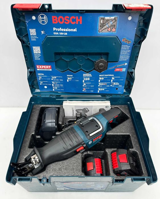 BOSCH GSA 18V-28 -Безчетков саблен трион 2x18V 5.0Ah неразличим от нов