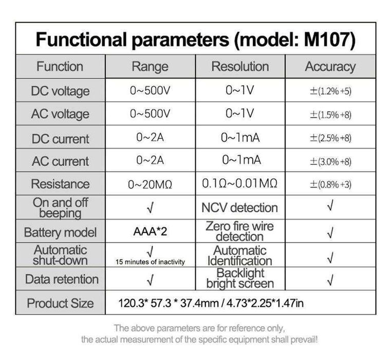 Мультиметр ANENG M107