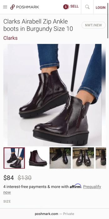 Clarks, Airabell Zip. Полусапожки  из США. Оригинал. Размеры 39.5 и 40