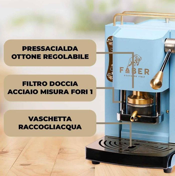 Еспресо кафемашина с капсули Faber Pro Deluxe (Синя) ESE Pods