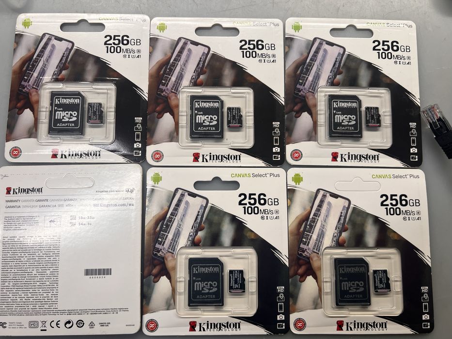 6  броя MicroSD карти Kingston Canvas Select Plus