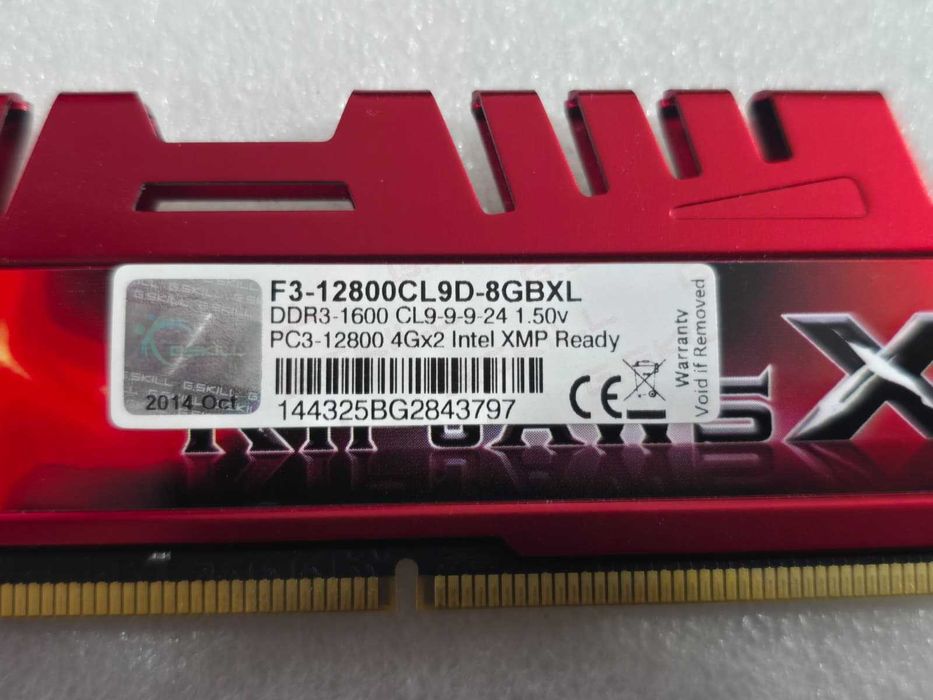 Memorie RAM desktop G.Skill Ripjaws X 8GB (2x4GB) DDR3 1600MHz CL9 1.50v PC3-12800 F3-12800CL9D-8GBXL