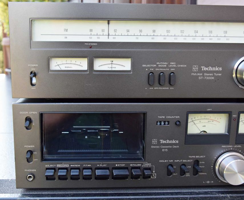 Tuner Technics ST-7300 + deck Technics RS-615 US, radio si casetofon