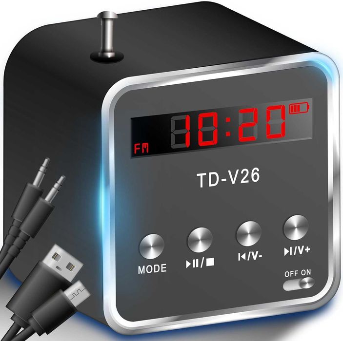 Mini Boxa Portabila cu Radio FM MP3 Player LED LCD 45dB USB MicroSD